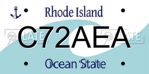 C72AEA Rhode Island License Plate