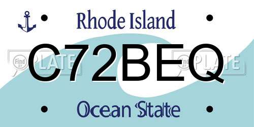 C72BEQ Rhode Island License Plate