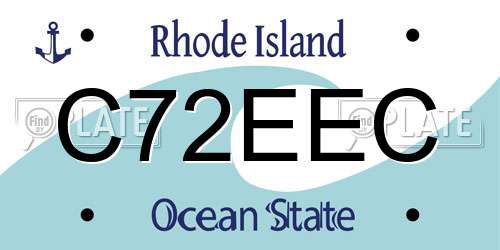 C72EEC Rhode Island License Plate