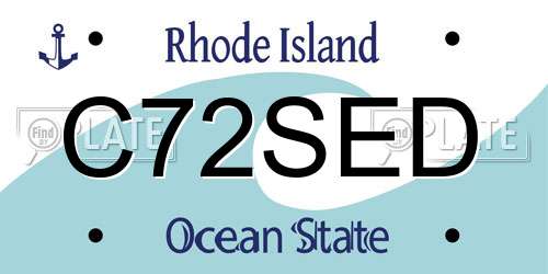 C72SED Rhode Island License Plate