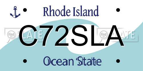 C72SLA Rhode Island License Plate