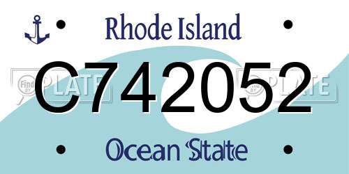 C742052 Rhode Island License Plate