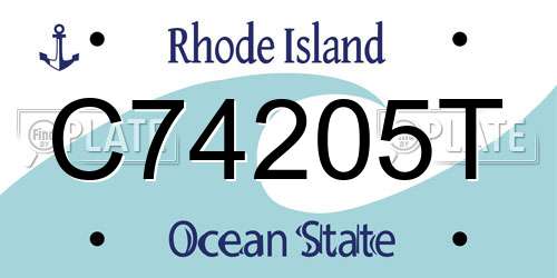 C74205T Rhode Island License Plate