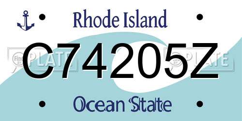 C74205Z Rhode Island License Plate