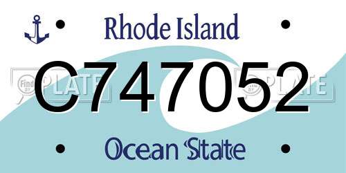 C747052 Rhode Island License Plate
