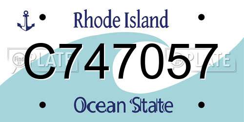 C747057 Rhode Island License Plate