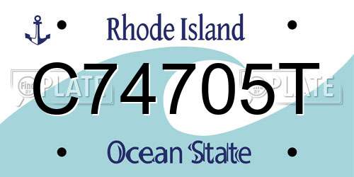 C74705T Rhode Island License Plate