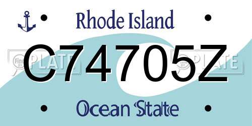 C74705Z Rhode Island License Plate