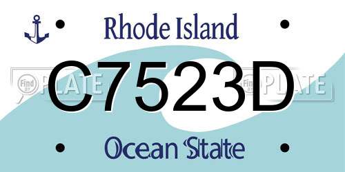 C7523D Rhode Island License Plate