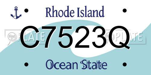 C7523Q Rhode Island License Plate