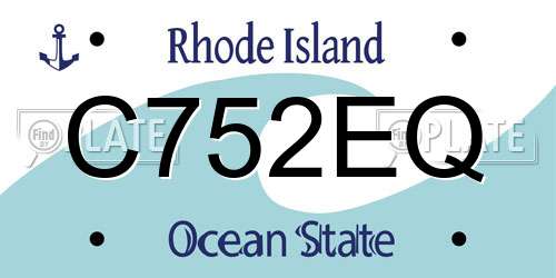 C752EQ Rhode Island License Plate
