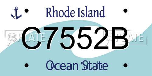 C7552B Rhode Island License Plate