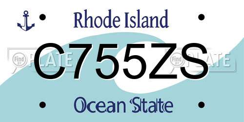 C755ZS Rhode Island License Plate