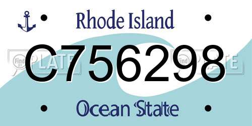 C756298 Rhode Island License Plate