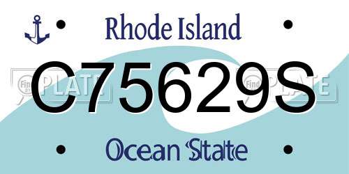 C75629S Rhode Island License Plate