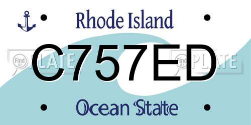 C757ED Rhode Island License Plate