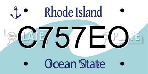 C757EO Rhode Island License Plate