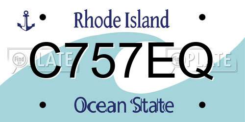 C757EQ Rhode Island License Plate