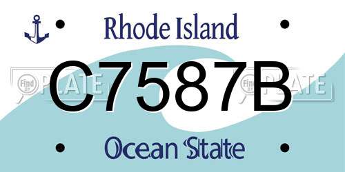 C7587B Rhode Island License Plate