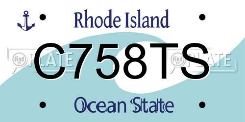 C758TS Rhode Island License Plate