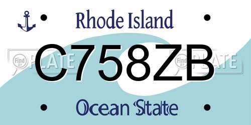 C758ZB Rhode Island License Plate