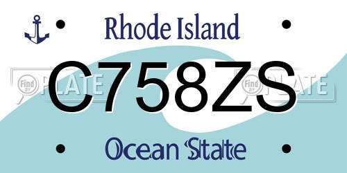 C758ZS Rhode Island License Plate