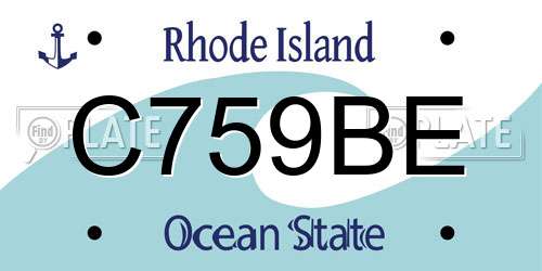 C759BE Rhode Island License Plate
