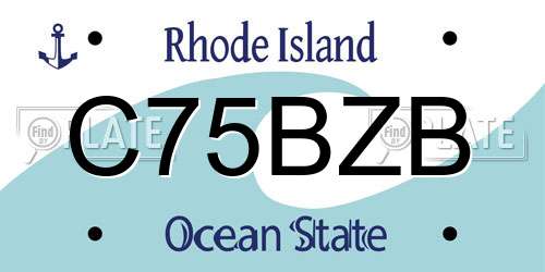 C75BZB Rhode Island License Plate