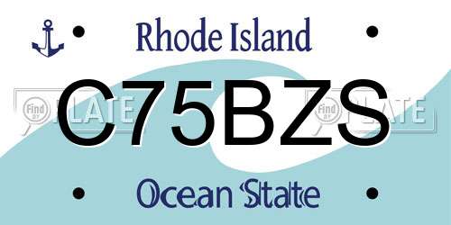 C75BZS Rhode Island License Plate