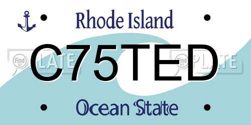 C75TED Rhode Island License Plate