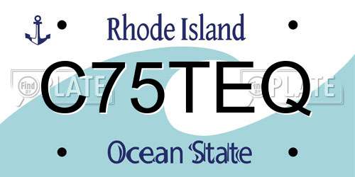 C75TEQ Rhode Island License Plate
