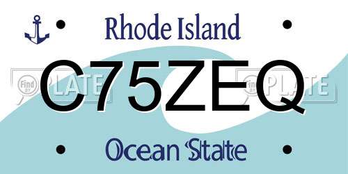 C75ZEQ Rhode Island License Plate