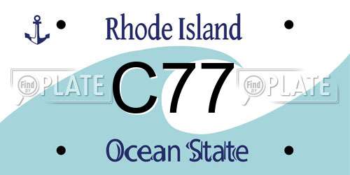 C77 Rhode Island License Plate