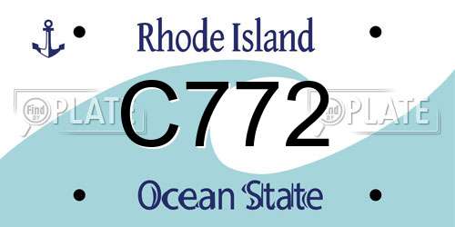C772 Rhode Island License Plate