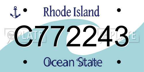 C772243 Rhode Island License Plate
