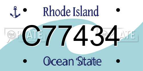 C77434 Rhode Island License Plate