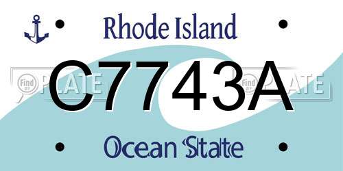 C7743A Rhode Island License Plate