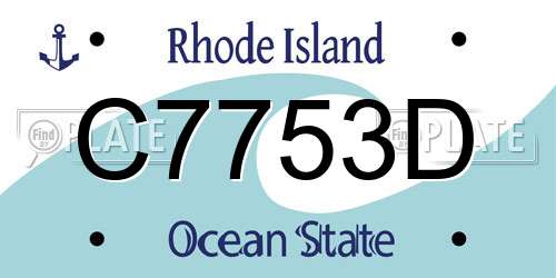 C7753D Rhode Island License Plate