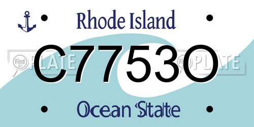 C7753O Rhode Island License Plate