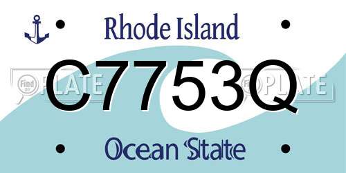 C7753Q Rhode Island License Plate
