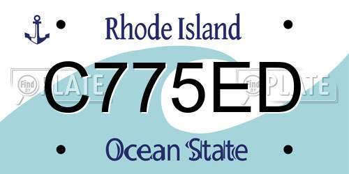 C775ED Rhode Island License Plate