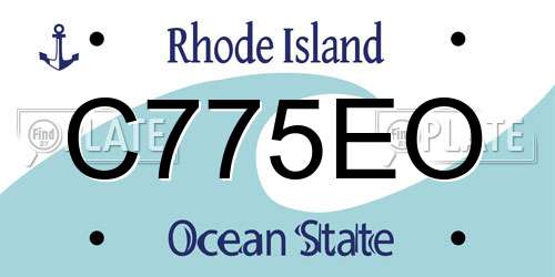 C775EO Rhode Island License Plate