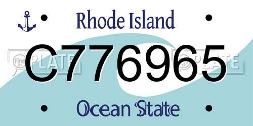 C776965 Rhode Island License Plate
