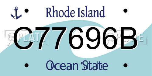 C77696B Rhode Island License Plate
