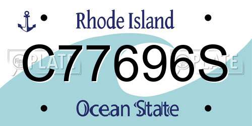 C77696S Rhode Island License Plate