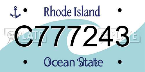 C777243 Rhode Island License Plate