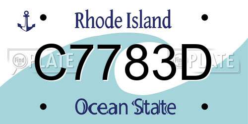 C7783D Rhode Island License Plate