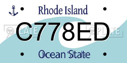 C778ED Rhode Island License Plate