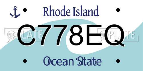 C778EQ Rhode Island License Plate