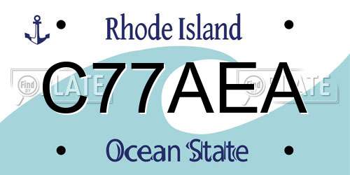 C77AEA Rhode Island License Plate